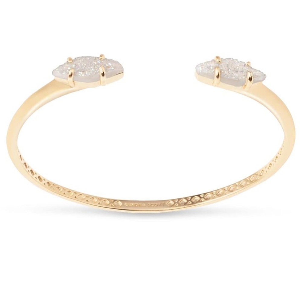 Elegant Gold Open Bracelet with Crystal Accents
